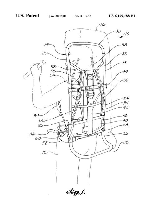 US6179188B1 - External frame backpack with flexible harness - Google Patents External Frame Backpack, Frame Backpack, Industrial Design Sketch, Camping Survival, Diy Frame, A Frame, Design Sketch, Industrial Design, Backpacking