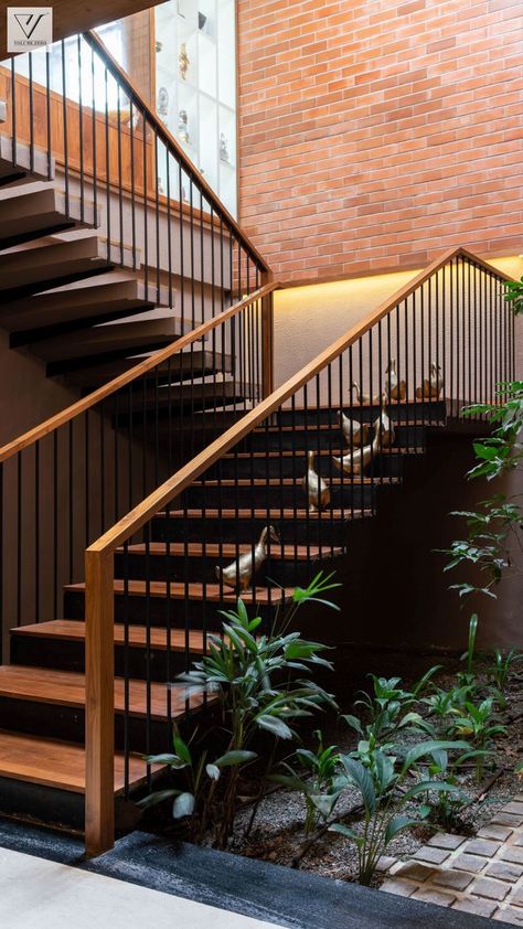 Top Loader Laundry Room, Wooden Staircase Railing, Wooden Staircase Design, Home Gel Nails, Staircase Interior Design, Staircase Design Modern, Tropical House Design, Staircase Railing Design, Staircase Handrail