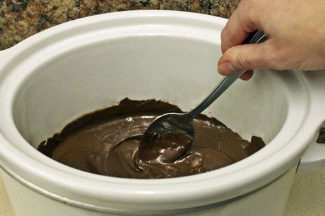 How to Melt Chocolate in a Crock Pot (with Pictures) | eHow                                                                                                                                                                                 More Melting Chocolate For Dipping Crock Pot, Melt Chocolate For Dipping, How To Melt Chocolate, Small Crock Pot, Crock Pot Dips, Holiday Appetizers Easy, Melting White Chocolate, Almond Bark, Melting Chocolate Chips