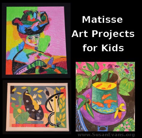 Matisse Art Projects For Middle School, Diy Matisse Art, Henri Matisse Art Projects For Kids, Matisse Art Projects For Kids, Matisse Art Lesson, Matisse For Kids, Fauvism Art Ideas, Matisse Art Project, Matisse Kids