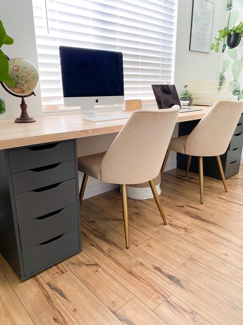 Diy Home Office Desk, Diy Office Desk, Office Guest Room, Guest Room Office, Office Inspo, Diy Office, Craft Room Office, Home Office Setup, Home Office Space