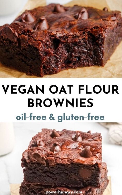 Indulge in a batch of the best vegan oat flour brownies! Oil-free & gluten-free, they are rich & fudgy. #glutenfree #wfpb #oilfreevegan #vegancookies #wfpb #wfpbno #wfpbcookies #veganbrownies #brownies #oatflour #vegan #glutenfreebrownies #veganfood #plantbased #veganbaking #veganrecipes #vegandessert  #brownie #veganchocolate #veganbrownie #dairyfree #chocolate #vegantreats #glutenfreebrownies #veganbaker #plantbasedvegan #vegansweets #healthybrownies #veganinspiration Oat Flour Brownies, Nut Free Paleo, Vegan Gluten Free Brownies, Nut Free Desserts, Banana Diaries, Vegan Brownies Recipe, Dairy Free Brownies, Monster Cookie, Vegan Brownies