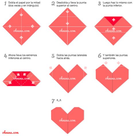 corazon_papel_origami Folding Hearts Paper, Post It Origami, Heart Folded Paper, 3d Heart Origami Easy, How To Make Origami Hearts 3d, Paper Hearts Origami Love Notes, Regalos Ideas, Boyfriend Gifts, Pie Chart