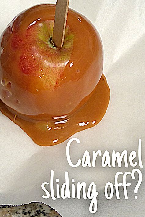 Closeup of a caramel coated red apple on a stick sitting on parchment paper with the caramel pooling around it plus the text caramel sliding off. Filet Mignon Chorizo, Cooking Risotto, Sicilian Food, Gourmet Caramel Apples, Candy Apple Recipe, Caramel Apples Homemade, Caramel Apples Recipe, Chewy Caramel, Caramel Apples Easy