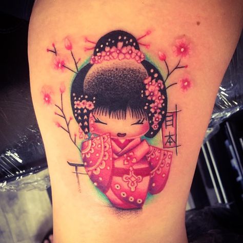 Dawn Ní Shúilleabháin on Instagram: “Kokeshi doll redesigned and tattoo today for Dorota”