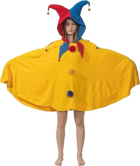 Amazon.com: AIYOUYIYA Unisex Adult Court Jester Costume Halloween Jester Cosplay Hooded Cloak with 2 Bells for Women and Men : Clothing, Shoes & Jewelry Jester Costume Halloween, Court Jester Costume, Jester Cosplay, Jester Costume, Court Jester, Hooded Cloak, Costume Halloween, Men Clothing, Cloak