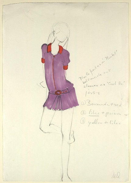 Mary Quant sketch | V Mary Quant 60s Fashion, 60s Fashion Illustration, Mary Quant Fashion, Mary Quant, Fashion Courses, Drawing Studies, Fashion Sketch, Lilac Dress, Fashion Design Sketches