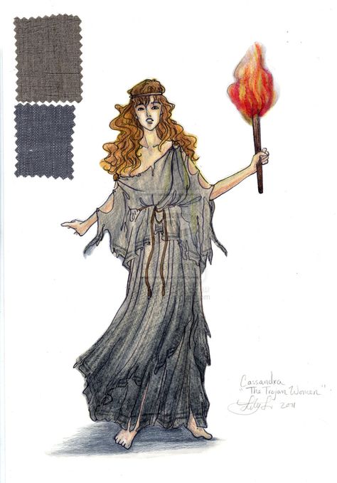 Trojan Women - Cassandra by Yori-riri.deviantart.com on @deviantART Cassandra Greek Mythology, Cassandra Troy, Greek Mythology Costumes, Mythology Costumes, Trojan Women, Theatre Dress, Drawing Styles, Women Costume, Greek And Roman Mythology