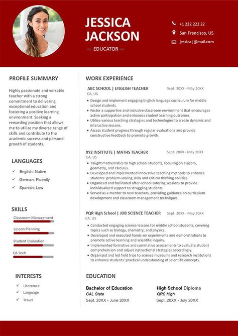 resume template for teachers Teacher Resume Template Free, Template Quotes, Elementary Teacher Resume, Resume Teacher, First Job Resume, Teacher Resume Examples, Teaching Resume, Free Resume Template Download, Sample Resume Templates