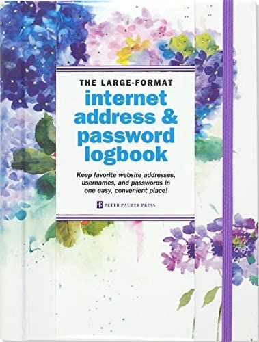 Hydrangeas Large-Format Internet Address & Password Logbook: Peter Pauper Press, Peter Pauper Press: 9781441323873: Books - Amazon.ca Password Book, Large Hydrangea, Peter Pauper Press, Password Organizer, Foil Highlights, Password Books, Remove Labels, Cover Band, File Organization