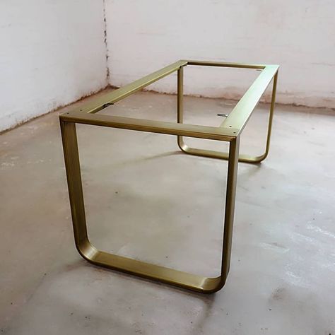 Brass Dining Table Base 1650 USD  #diningtable #brass #woodworking#etsy Glass Dinning Table, Custom Table Legs, Brass Dining Table, Dining Furniture Makeover, Rustic Dining Furniture, Metal Base Dining Table, Dining Table Base, Apartment Deco, Chrome Table