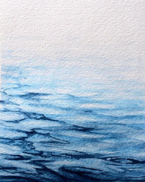 Ocean Watercolor, Art Plage, Calm Ocean, Watercolor Beach, Painting Ocean, Painting Beach, Watercolor Water, Watercolor Ocean, Beach Watercolor