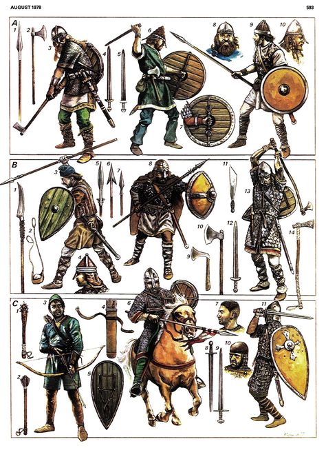 The armies of 1066 by the late great Richard Scollins Century Uniforms, Historical Warriors, Medieval Knights, Medieval Ages, Ancient Warfare, Historical Armor, Medieval Period, Medieval Armor, Medieval Knight