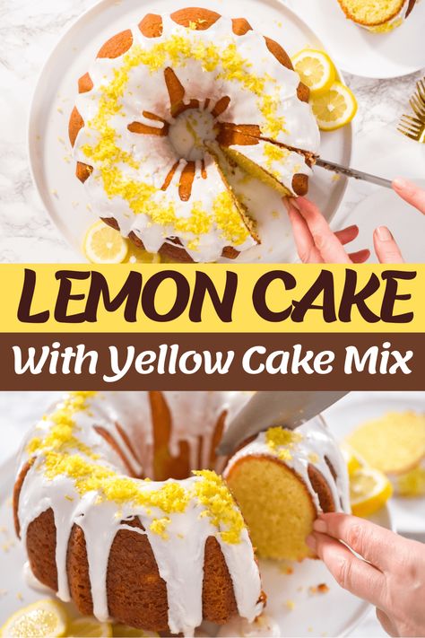 Try this lemon cake with yellow cake mix recipe for an easy dessert the family will love! You'll feel like a pro after learning how to make this scrumptious cake. Gluten Free Lemon Cake, Lemon Cake Mix Recipe, Yellow Cake Mix Recipes, Cake Mix Recipe, Lemon Jello, Lemon Dessert, Lemon Bundt Cake, Lemon Cake Mixes, Lemon Cake Recipe