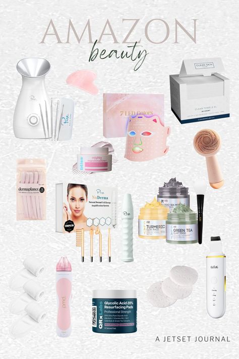 Discover everything you need for the best at-home facial with Amazon finds! Pamper yourself with essential tools like a facial steamer to open up pores, a spatula for blackhead removal, and disposable razors for dermaplaning. Don't forget velcro headbands to keep hair away and facial pads for easy cleanup. With customizable options like clay masks and LED face masks, you can tailor your routine to achieve glowing skin right at home. Dive into a new skincare routine today! Facial Care Tools, Best Items On Amazon, At Home Facial, Best Amazon Gifts, Amazon Skincare, Home Facial, Face Steamer, Cute Sweaters For Fall, Led Face Mask