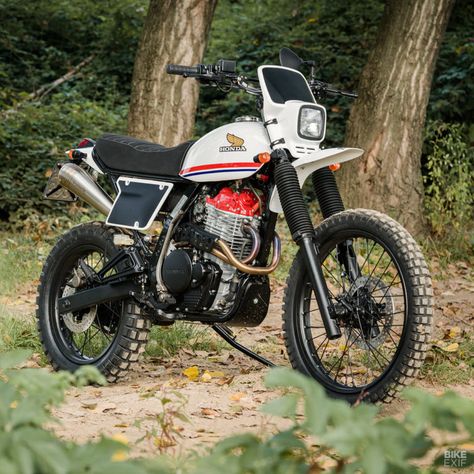 Dirty Duo: Retro scramblers from North East Custom | Bike EXIF Honda Dominator, Honda Scrambler, Moto Scrambler, Biking Diy, Bike Motor, Motorcycle Decor, Bike Exif, Custom Choppers, Scrambler Motorcycle