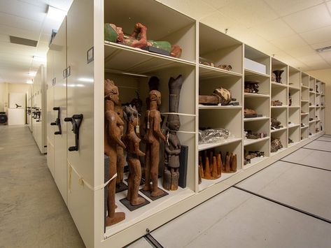 Maximize #Museum Storage So Collections Are Protected And Accessible High Density Storage, Museum Storage, Architecture 101, Museum Display, Museum Studies, Museum Design, Museum Displays, Concrete House, Studio Room