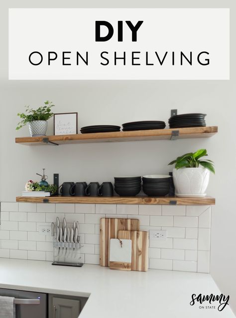 Kitchen Open Shelving, Diy Open Shelving, Kitchen Renovation Diy Ideas, Diy Kitchen Shelves, Diy Kitchen Renovation, Kitchen Open, Open Kitchen Shelves, Diy Kitchen Decor, New Kitchen Cabinets