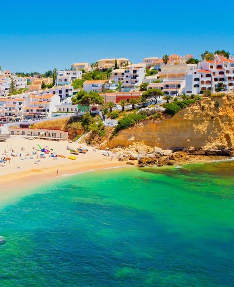 Beautiful village of Carvoeiro in the Algarve, Portugal Algarve Portugal Aesthetic, Portugal Aesthetic, Algarve Portugal, Beautiful Villages, Algarve, Portugal, Quick Saves