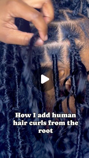 Mo 🌻 HairByModotLLC on Instagram: "Watch how install human hair curls from the roots to create a fuller and more drastic look 😍🙌🏽   #whispylocs #boholocs #jahlocs #fauxlocs #distressedlocs #fauxlocsnyc #tuturial" Handmade Faux Locs, Diy Boho Locs, Bob Goddess Locs, How To Do Boho Locs, Boho Locs With Human Hair, Faux Locs With Human Hair, Faux Locs Human Hair, Boho Locs With Curls, Faux Locs Install