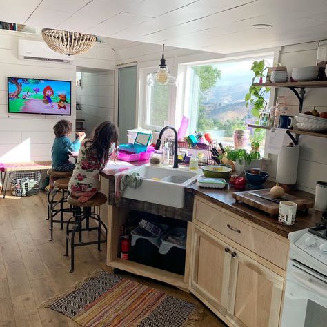 Family of 5 Go From 2,000-sq.-ft. To 440-Sq.-Ft. Tiny House Family Of 5 In A 2 Bedroom, Small Home For Family Of 5, Homestead Tiny House, Family Of 5 Tiny House, Small Home Big Family, Tiny House Big Family, Tiny Home For Family Of 5, Small House Big Family, Tiny Home For Family