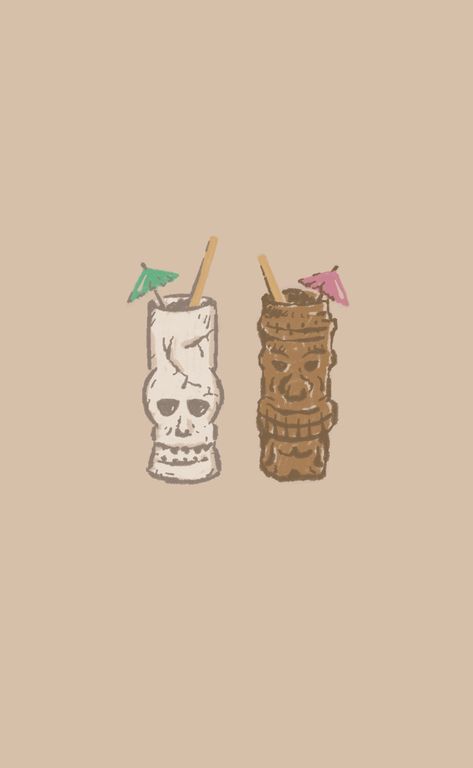 Tiki Drink Tattoo, Feeling Euphoric, Tiki Drink, Tiki Tattoo, Surf Wax, Aloha Party, Tiki Totem, Tiki Art, Tiki Bars