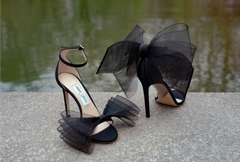 Jimmy Choo at Mytheresa Ribbon Heels, Hak Tinggi, Jimmy Choo Heels, Bow Sandals, Bow Shoes, Gorgeous Shoes, Fashion Heels, Fabulous Shoes, Carrie Bradshaw