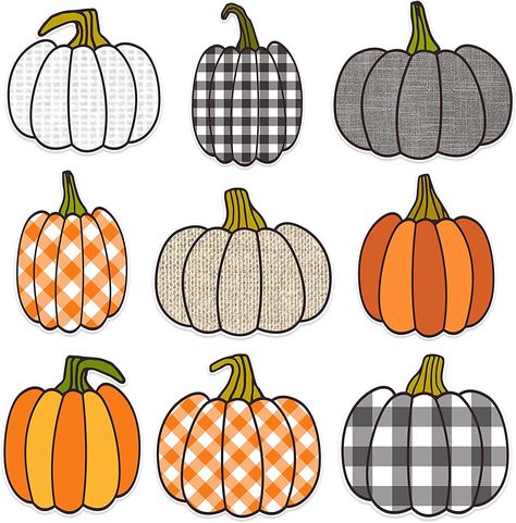 Autumn fall pumpkins cutouts set: you will get 90 pieces pumpkins cutouts in 9 styles, each has 10 pieces, with 180 glue point dots, easy to use; Featuring sufficient quantity and autumn Thanksgiving theme elements, these cutouts are suitable for decorating walls, classroom boards, doors, desks, etc Easy to apply: put the glue point dots where you want, and then tear off the white protective film of the pumpkin paper cut and stick it on the glue point dots to be well fixed; Invisible point dots Fall Pumpkin Sign, Classroom Boards, Pumpkin Cutouts, Fall Classroom Decorations, Classroom Bulletin Board, Fall Classroom, Classroom Banner, Pumpkin Drawing, Fall Bulletin Boards