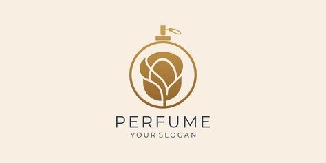 Luxury gold Perfume Logo Template Design premium Bottle Logo Design, Gold Perfume, Perfume Logo, Bottle Logo, Logo Design Illustration, Cake Stand Set, Visiting Card, Store Ideas, Poster Background Design