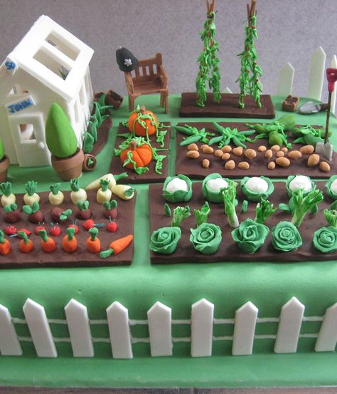 Allotment Cake, Vegetable Cakes, Vegetable Garden Cake, Garden Theme Cake, Gardening Cake, Garden Birthday Cake, Garden Cupcakes, Allotment Garden, Vegetable Cake