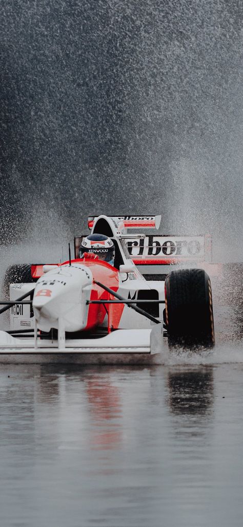 F1 Rain, Racing Photoshoot, Racing In The Rain, F1 Motor, Rain Wallpaper, Aryton Senna, Sneakers Wallpaper, Race Photography, Auto Racing Events