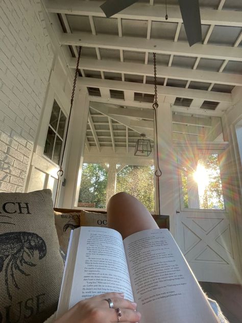 Reading On Porch Aesthetic, Porch Swing Aesthetic, Colleen Core, Romance Novel Aesthetic, Ugly Love Colleen Hoover, Porch Landscaping, Reading Spot, Ugly Love, Port Royal