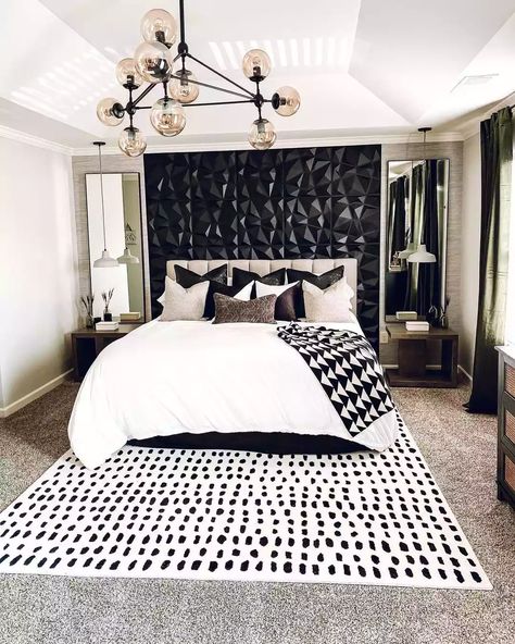 Black And White Bedroom, Black White Bedrooms, Black Bedroom Decor, Contemporary Bedrooms, Gold Bedroom, Black Bedroom, Woman Bedroom, Bedroom Black, Dreamy Bedrooms