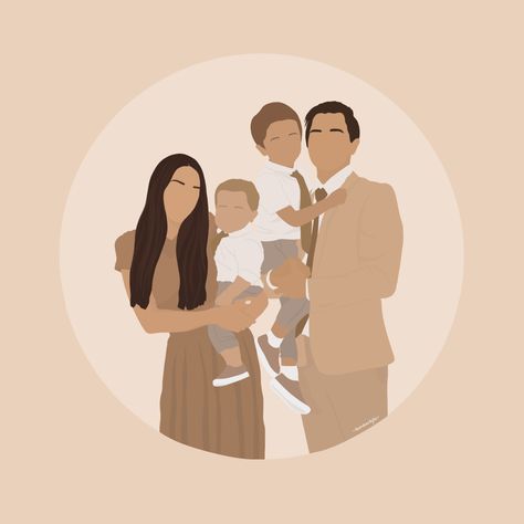 Family Highlight Cover, Familia Aesthetic, Picture Wreath, Parenting Illustration, Monogram Wallpaper, Family Decals, Pic Code, Custom Portrait Illustration, Adorable Homes Game