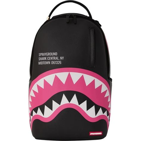 SPRAYGROUND CENTRAL SOLID GREY WITH PINK SHARK MOUTH B6362 Μαύρο - GLAMI.gr Pretty Backpacks, Anti Hero Skateboards, Cute Backpacks For School, Bestie Board, Osiris Shoes, Spray Ground, Creature Skateboards, Pink Shark, Shark Mouth