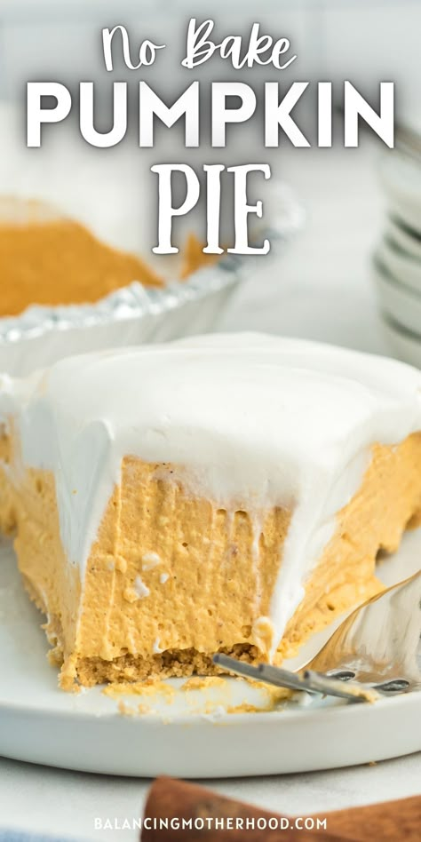 Cream Cheese Pumpkin Pie No Bake, No Bake Pumpkin Cheesecake With Cool Whip, Pumpkin Cream Pie No Bake, Cool Whip Pumpkin Pie, Dream Whip Pie, Pumpkin Cheese Pie, Pumpkin Pie No Bake, No Bake Pumpkin Pie Cheesecake, Pumpkin Chiffon Pie Recipe