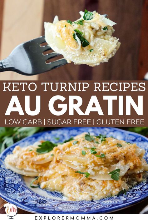 Turnip Au Gratin, Radish Au Gratin Keto, Turnip Recipes Keto, Scalloped Turnips Keto, Turnips Au Gratin Keto, Fall Recipes Snacks, Turnip Recipes, Au Gratin Recipes, Potatoes Au Gratin