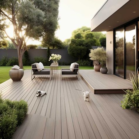 3+ Backyard Deck Design Trends for an Enchanting Outdoor Space • 333+ Images • [ArtFacade] Outdoor Deck Inspiration, Minimalist Deck Design, Outdoor Decking Ideas, Backyard Deck Ideas, Wood Deck Designs, Alfresco Decking, Composite Wood Deck, Simple Backyard, Decking Ideas