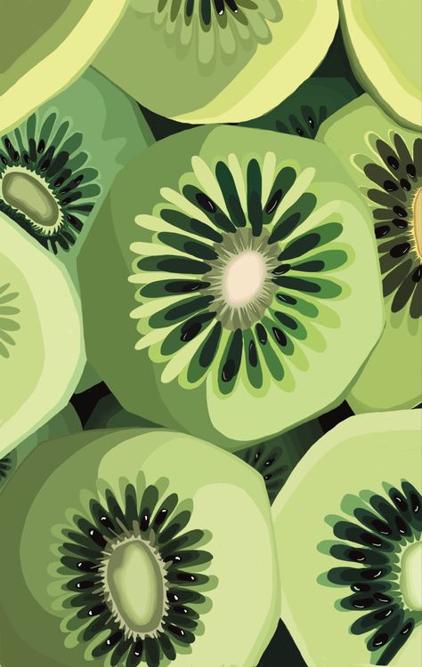 Kiwi Cartoon, Kiwi Background, Kiwi Painting, Kiwi Wallpaper, Kiwi Aesthetic, Kiwi Illustration, Kiwi Nails, Macbook Air Wallpaper, Boho Painting