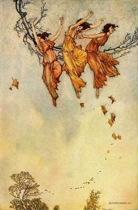 Franklin Booth "Autumn Leaves" Collier`s Nov. 25, 1911 | Flickr Franklin Booth, Postal Vintage, Leaves Illustration, Autumn Illustration, Fairytale Illustration, Vintage Fairies, Illustration Vintage, Fairytale Art, Art Et Illustration