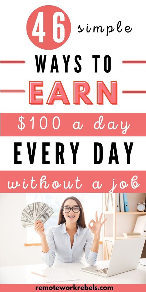 How to earn 100 dollars a day, every day from home. 46 ways to make $100 a day without leaving the sofa. Earn extra cash with these simple extra money ideas, anyone can get started with. Make 100 A Day, 100 Dollars, Colorful Outfits, Money Magic, 100 Dollar, Money Making Jobs, Social Media Jobs, Looking For People, Remote Jobs