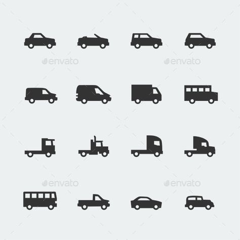 Vector Cars / Vehicles Mini Icons Set (JPG Image, Vector EPS, CS, 4167x4167, automobile, automotive, cabriolet, car, classic, icon, isolated, lorry, mini, minibus, pickup, pictogram, retro, sedan, set, sign, silhouette, small, sport, suv, symbol, traffic, trailer, transport, transportation, van, vector, vehicle, vintage, wheeled) Car Pictogram, Truck Tattoo, Mini Icons, Car Icon, Pictogram Design, Truck Icon, Classic Icon, Photoshop Rendering, Sport Suv