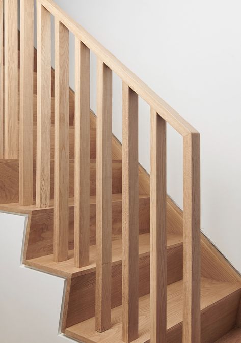 Selected Work — Light and Air Narrow Row House, White Oak Staircase, Air Architecture, Shoji Screen Doors, Staircase Wood, Wooden Railing, Oak Staircase, Interior Stair Railing, Timber Stair