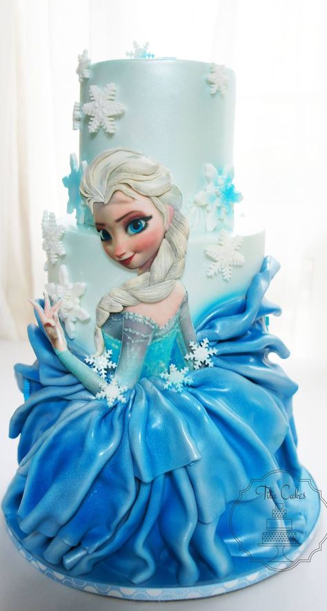 Elsa cakes                                                                                                                                                                                 Mehr Torte Frozen, Torturi Baby Shower, Elsa Torte, Kue Fondant, Pastel Frozen, Elsa Cakes, Disney Frozen Party, Frozen Birthday Cake, Character Cakes