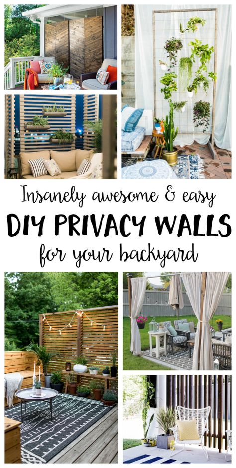 Simple Garden Furniture Ideas, Patio Chico, Garden Diy Furniture, Pergola Diy, Small Pergola, Privacy Wall, Patio Pergola, Backyard Privacy, Pergola Design