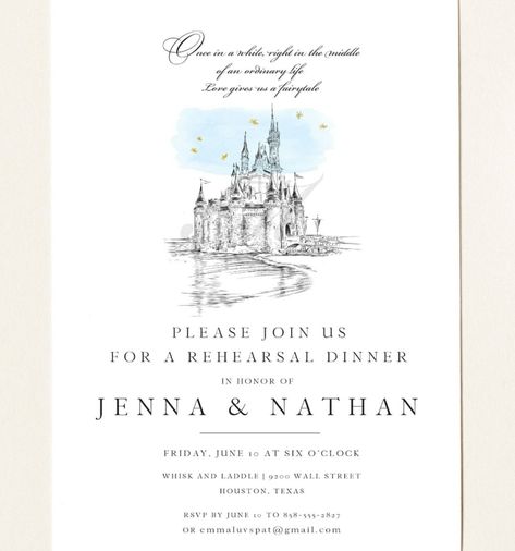 Cinderella Dinner, Castle Cake Topper, Disney Bridal Showers, Dinner Party Invitations, Engagement Party Invitations, Party Venues, Gift Table, Disney Theme, Disney Wedding