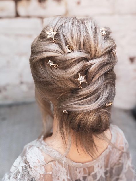 Wildflower Hair, Bridal Chignon, Celestial Hair, Bridal Ponytail, Bridal Bun, Wedding Braids, Hair Company, Bridal Hair Buns, Bridal Hair Inspiration