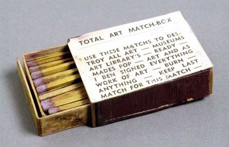 Fluxus Art, Fluxus Movement, Nam June Paik, Library Art, Matchbox Art, Conceptual Artist, Match Box, Tag Design, Conceptual Art