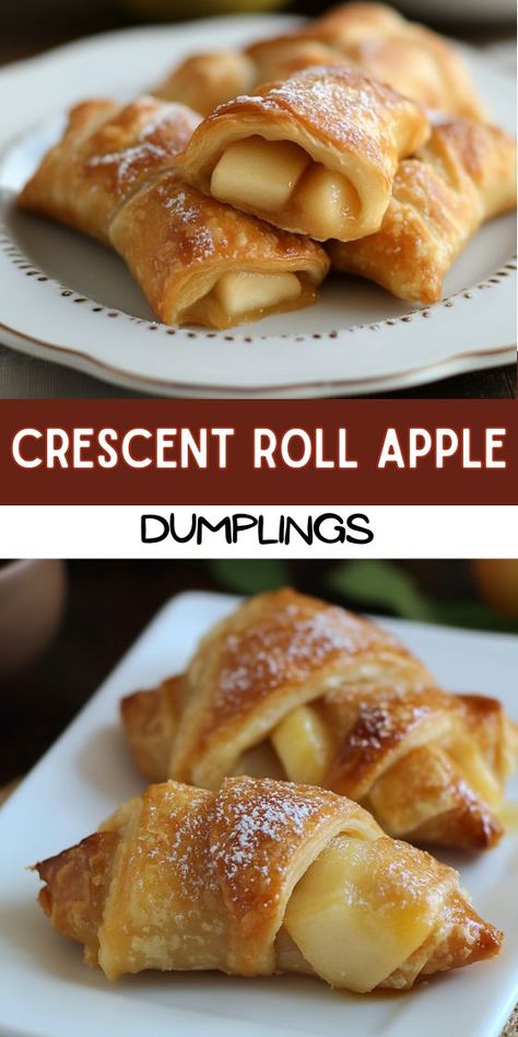 Crescent Roll Apple Dumplings Apple Crescent Roll Dessert, Apple Cinnamon Crescent Rolls, Apple Crescent Rolls, Crescent Roll Apple, Crescent Roll Apple Dumplings, Crescent Roll Dessert, Salted Caramel Cheesecake, Comfort Desserts, Apple Dumplings