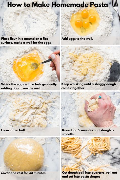 Pasta Dough Recipe, Make Homemade Pasta, Easy Homemade Pasta, Pasta From Scratch, Homemade Pasta Dough, Pasta Dough Recipes, Homemade Pasta Recipe, Simple Pasta, Make Pasta